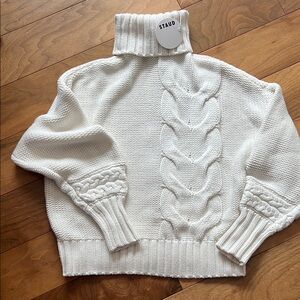 STAUD NWT Cable Knit Sweater size Small